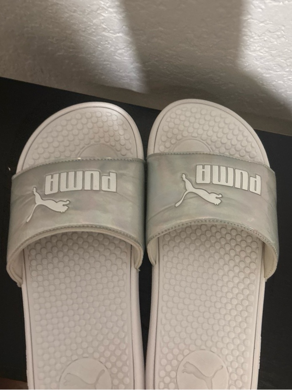 Puma Women's Iridescent White Slide Sandals
